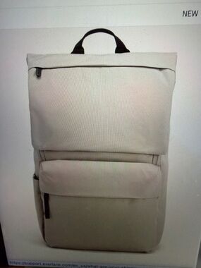 Everlane Cream Roll-Top Everyday Backpack with Black Handle